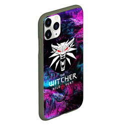 Чехол iPhone 11 Pro матовый The Witcher 3, цвет: 3D-темно-зеленый — фото 2