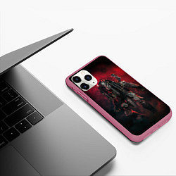 Чехол iPhone 11 Pro матовый PREDATOR, цвет: 3D-малиновый — фото 2