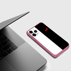 Чехол iPhone 11 Pro матовый Monokuma, цвет: 3D-малиновый — фото 2