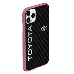 Чехол iPhone 11 Pro матовый Toyota CARBON, цвет: 3D-малиновый — фото 2