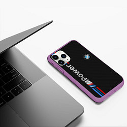 Чехол iPhone 11 Pro матовый BMW POWER CARBON, цвет: 3D-фиолетовый — фото 2