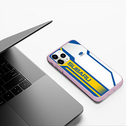 Чехол iPhone 11 Pro матовый Subaru Driver team, цвет: 3D-розовый — фото 2