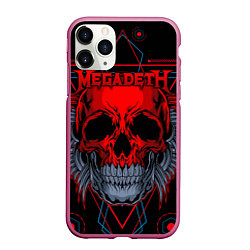 Чехол iPhone 11 Pro матовый Megadeth, цвет: 3D-малиновый