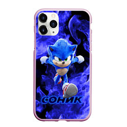 Чехол iPhone 11 Pro матовый SONIC, цвет: 3D-розовый