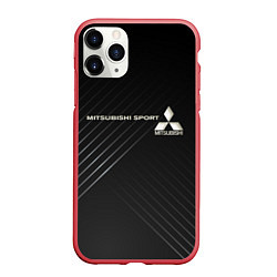 Чехол iPhone 11 Pro матовый MITSUBISHI, цвет: 3D-красный