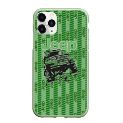Чехол iPhone 11 Pro матовый Jeep, цвет: 3D-салатовый
