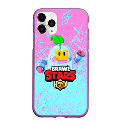 Чехол iPhone 11 Pro матовый BRAWL STARS SPROUT, цвет: 3D-фиолетовый