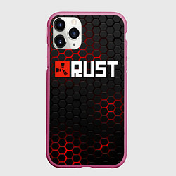 Чехол iPhone 11 Pro матовый RUST, цвет: 3D-малиновый