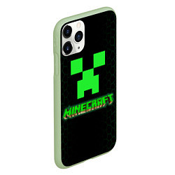 Чехол iPhone 11 Pro матовый Minecraft, цвет: 3D-салатовый — фото 2