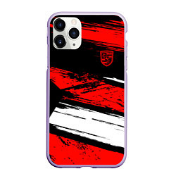 Чехол iPhone 11 Pro матовый Porsche, цвет: 3D-светло-сиреневый