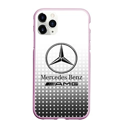 Чехол iPhone 11 Pro матовый Mercedes-Benz, цвет: 3D-розовый