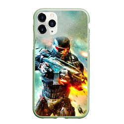 Чехол iPhone 11 Pro матовый CRYSIS, цвет: 3D-салатовый