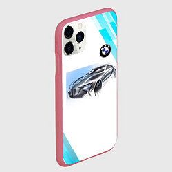Чехол iPhone 11 Pro матовый BMW, цвет: 3D-малиновый — фото 2