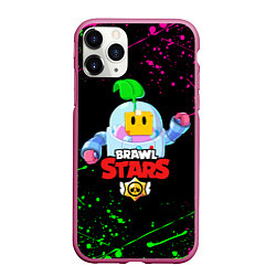 Чехол iPhone 11 Pro матовый BRAWL STARS SPROUT, цвет: 3D-малиновый