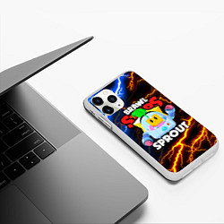 Чехол iPhone 11 Pro матовый BRAWL STARS SPROUT, цвет: 3D-белый — фото 2