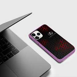Чехол iPhone 11 Pro матовый LEXUS, цвет: 3D-фиолетовый — фото 2