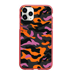 Чехол iPhone 11 Pro матовый КАМУФЛЯЖ COLOR, цвет: 3D-красный