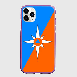 Чехол iPhone 11 Pro матовый МЧС России, цвет: 3D-фиолетовый