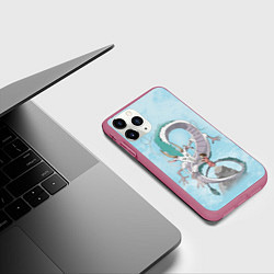 Чехол iPhone 11 Pro матовый Унесённые призраками, цвет: 3D-малиновый — фото 2