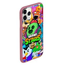 Чехол iPhone 11 Pro матовый BRAWL STARS SPIKE, цвет: 3D-малиновый — фото 2