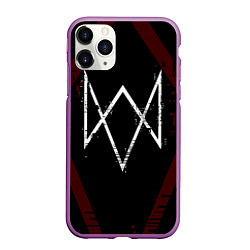 Чехол iPhone 11 Pro матовый WATCH DOGS LEGION, цвет: 3D-фиолетовый