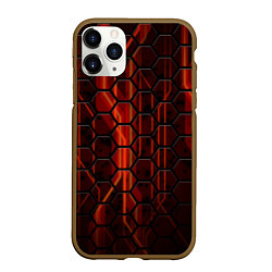 Чехол iPhone 11 Pro матовый Огненные соты, цвет: 3D-коричневый