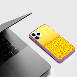 Чехол iPhone 11 Pro матовый ПИВО, цвет: 3D-фиолетовый — фото 2
