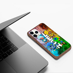 Чехол iPhone 11 Pro матовый Brawl Stars Leon Quattro, цвет: 3D-коричневый — фото 2