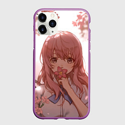 Чехол iPhone 11 Pro матовый Koe no Katachi, цвет: 3D-фиолетовый