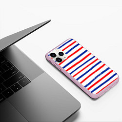 Чехол iPhone 11 Pro матовый Морская полоска, цвет: 3D-розовый — фото 2