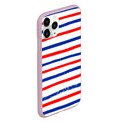 Чехол iPhone 11 Pro матовый Морская полоска, цвет: 3D-розовый — фото 2