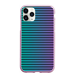Чехол iPhone 11 Pro матовый В ЦВЕТНУЮ ПОЛОСКУ, цвет: 3D-розовый