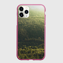 Чехол iPhone 11 Pro матовый Летний лес, цвет: 3D-малиновый