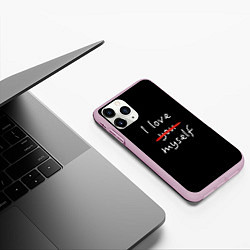 Чехол iPhone 11 Pro матовый I Love myself, цвет: 3D-розовый — фото 2