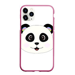 Чехол iPhone 11 Pro матовый Panda, цвет: 3D-малиновый