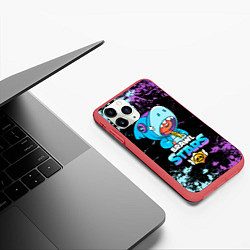 Чехол iPhone 11 Pro матовый Brawl Stars Leon Shark, цвет: 3D-красный — фото 2