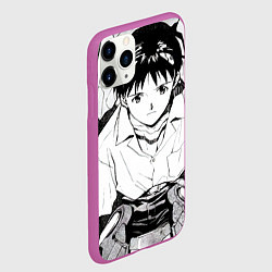 Чехол iPhone 11 Pro матовый Синдзи Икари, Евангелион, цвет: 3D-фиолетовый — фото 2