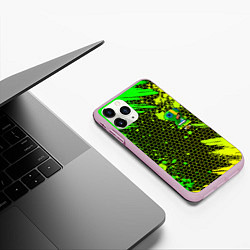 Чехол iPhone 11 Pro матовый Brawl Stars LEON, цвет: 3D-розовый — фото 2