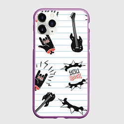 Чехол iPhone 11 Pro матовый Ты рокер, цвет: 3D-фиолетовый
