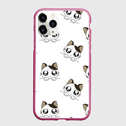 Чехол iPhone 11 Pro матовый Котята, цвет: 3D-малиновый