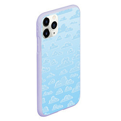 Чехол iPhone 11 Pro матовый Очень светлые голубые облака, цвет: 3D-светло-сиреневый — фото 2