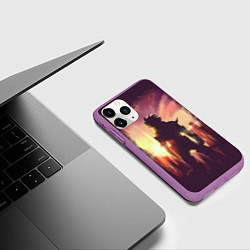 Чехол iPhone 11 Pro матовый Моя геройская академия, цвет: 3D-фиолетовый — фото 2