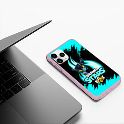 Чехол iPhone 11 Pro матовый Brawl stars mecha crow, цвет: 3D-розовый — фото 2