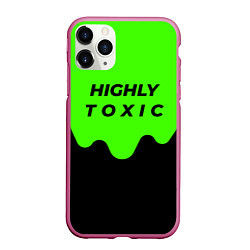 Чехол iPhone 11 Pro матовый HIGHLY toxic 0 2, цвет: 3D-малиновый