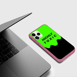 Чехол iPhone 11 Pro матовый HIGHLY toxic 0 2, цвет: 3D-малиновый — фото 2