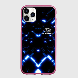 Чехол iPhone 11 Pro матовый SUBARU, цвет: 3D-малиновый