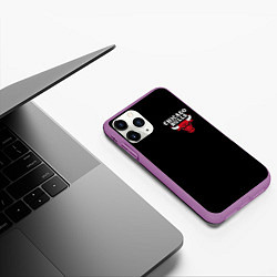 Чехол iPhone 11 Pro матовый CHICAGO BULLS, цвет: 3D-фиолетовый — фото 2