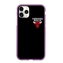 Чехол iPhone 11 Pro матовый CHICAGO BULLS, цвет: 3D-фиолетовый