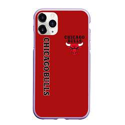 Чехол iPhone 11 Pro матовый CHICAGO BULLS, цвет: 3D-светло-сиреневый