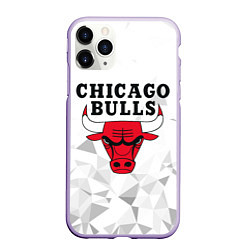 Чехол iPhone 11 Pro матовый CHICAGO BULLS, цвет: 3D-светло-сиреневый